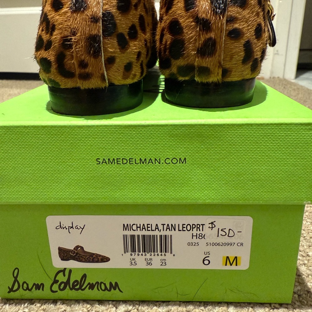 Sam Edelman Leopard Print Mary Jane Flats - Picture 3 of 7